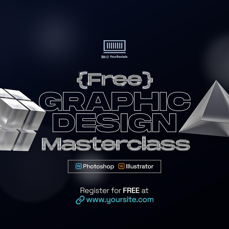 PSD masterclass di progettazione grafica gratuita con effetti di testo di oggetti intelligenti