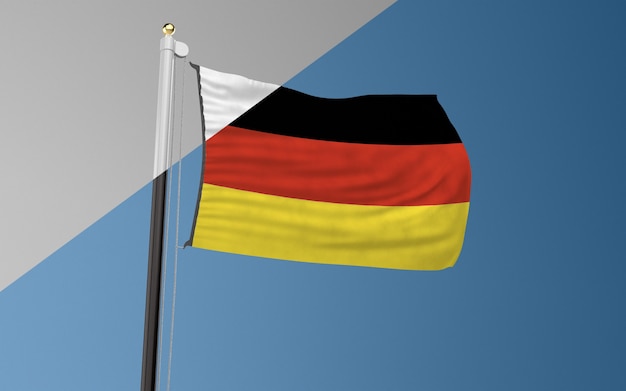 Mât de drapeau avec drapeau de l'Allemagne