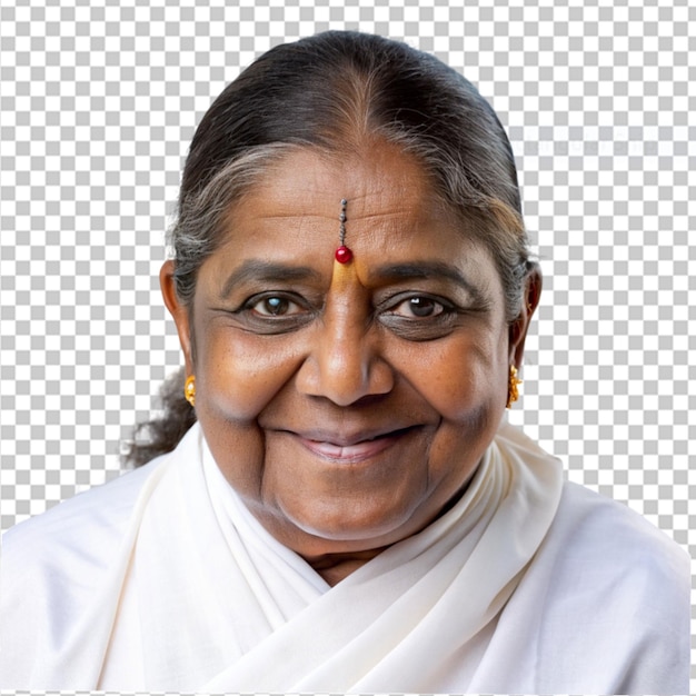 PSD mata amritanandamayi en un fondo transparente