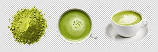 Matcha Green Tea durchsichtiger Hintergrund isolierte Bildgenerative KI