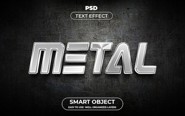 Matel 3d bearbeitbarer Texteffektstil mit Hintergrund