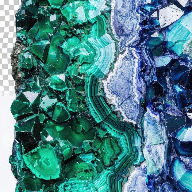 un material azul y verde con muchas gemas verdes y azules