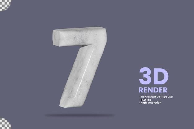 Material de pedra de renderização 3d número 7 isolado