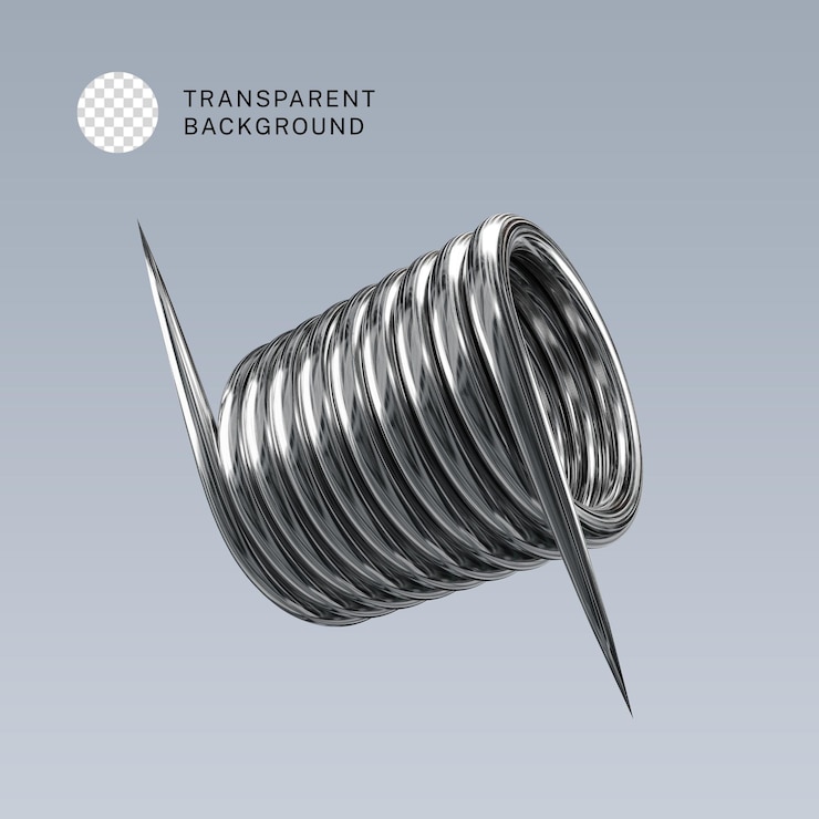 PSD material metálico del resorte helicoidal de cola más larga con forma psd 3d