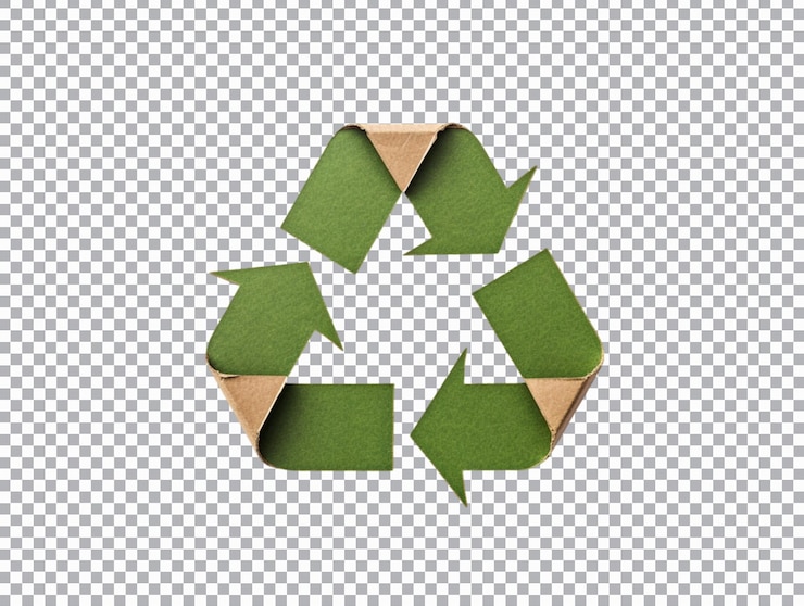 PSD materiales reciclables símbolo de fondo transparente aislado