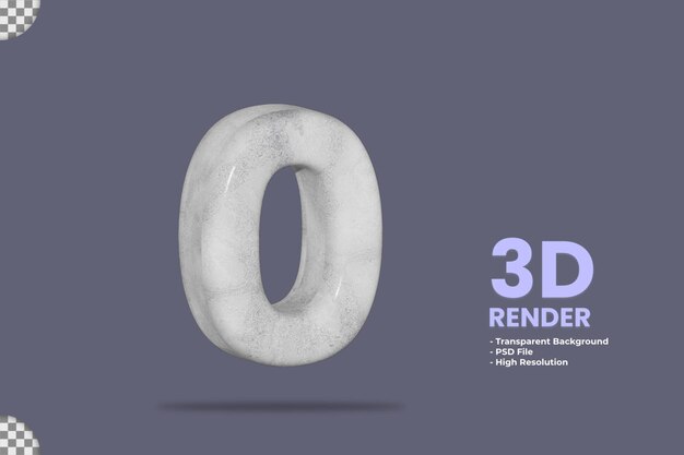 matériau de pierre de rendu 3d numéro 0 isolé