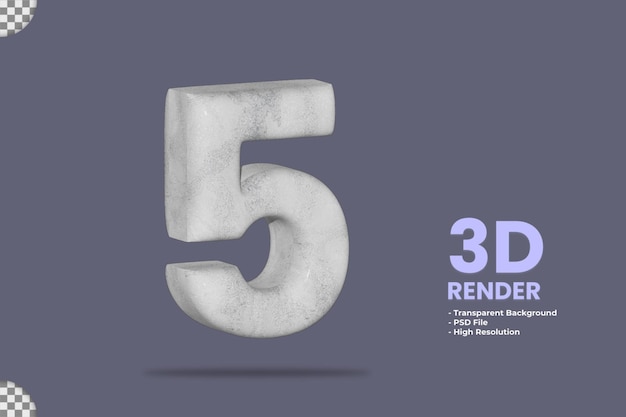 matériau de pierre de rendu 3d numéro 5 isolé