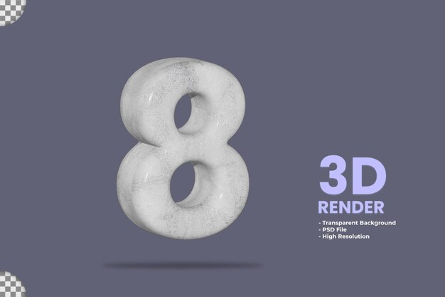 matériau de pierre de rendu 3d numéro 8 isolé