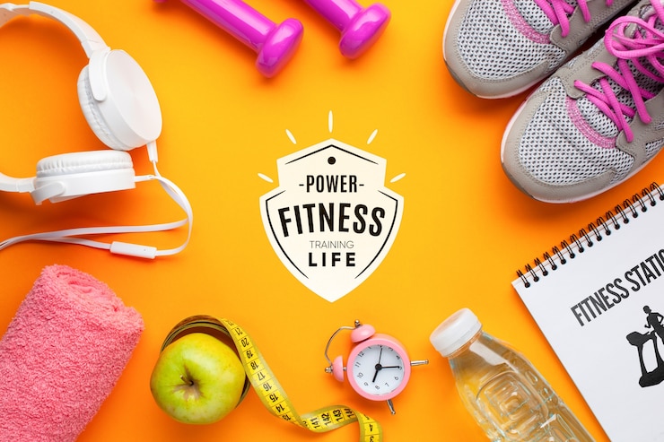PSD matériel de cours de fitness et maquette