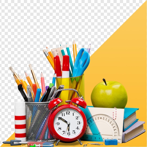 Matériel scolaire Une collection colorée d'outils d'apprentissage et d'éducation