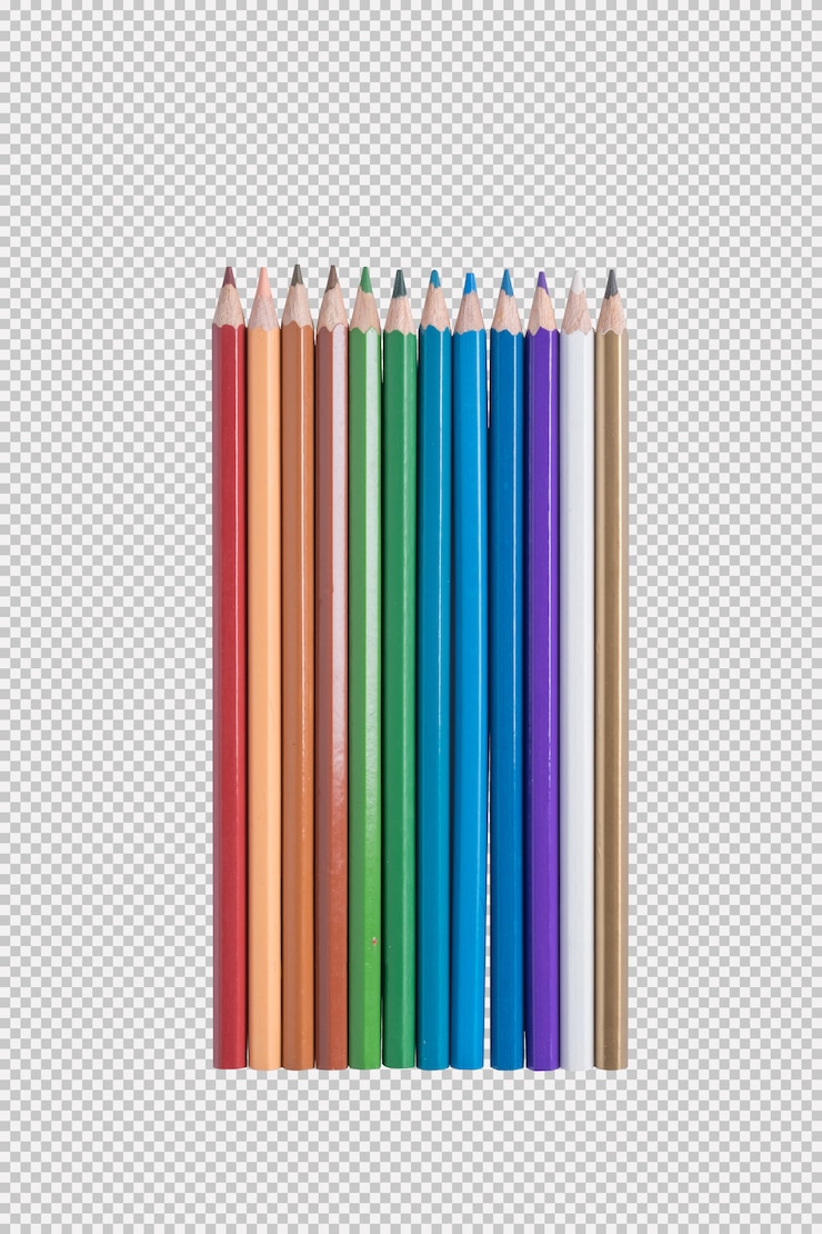 PSD matita di colore isolata su fondo bianco