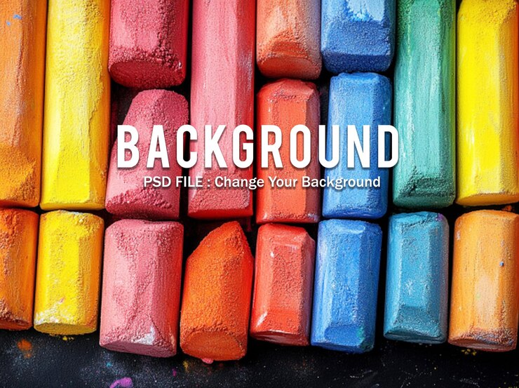 PSD matite colorate su sfondo blu psd