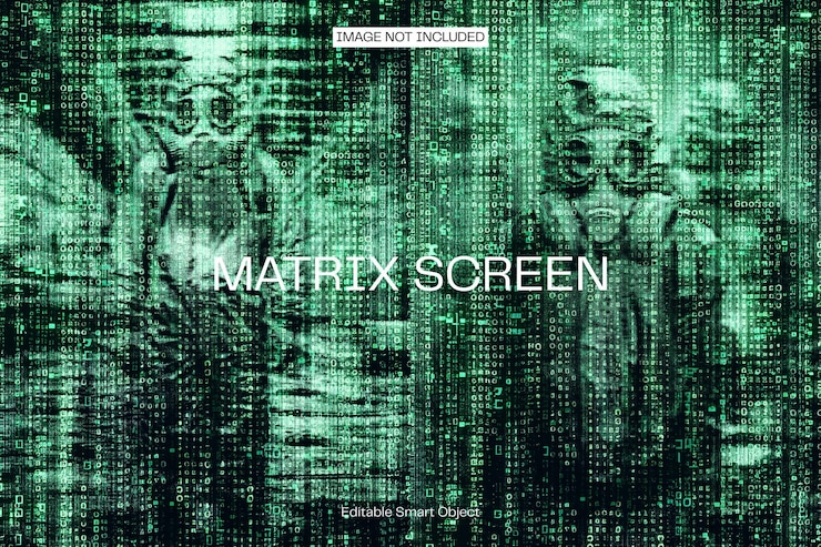 PSD matrix-bildschirm-effekt für poster