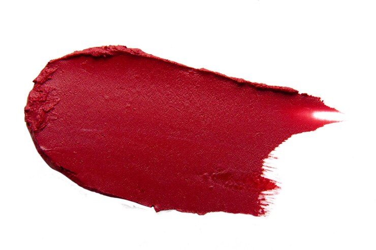 PSD matte burgundy smear with clean edge on empty background