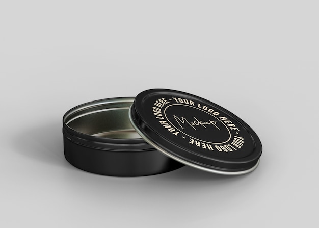 Matte cosmetic tin can modell