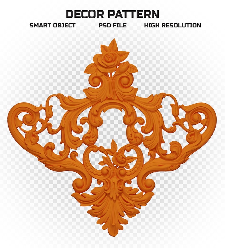 PSD matte orange decor pattern in high quality for decoration