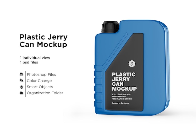 Matte plastic jerry can mockup isoliert