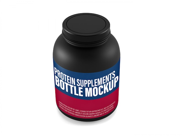 Matte Plastic Supplement Jar Mockup Draufsicht