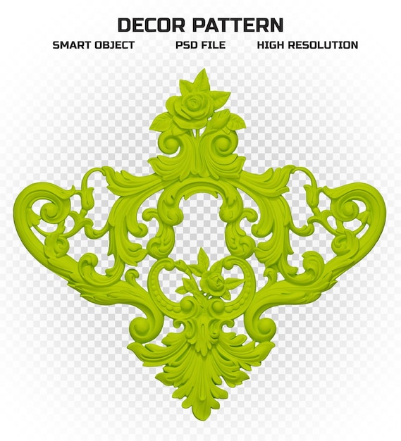 PSD mattgrünes dekormuster in hochwertiger qualität zur dekoration