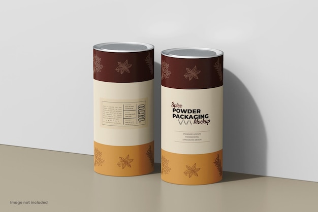 Mattpapier spice powder tube verpackung mockup