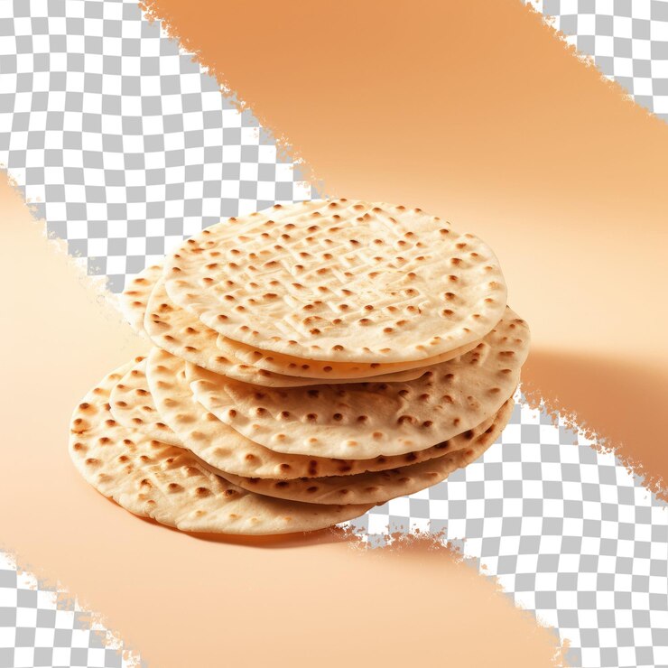 PSD matzah passover bread on transparent background design element