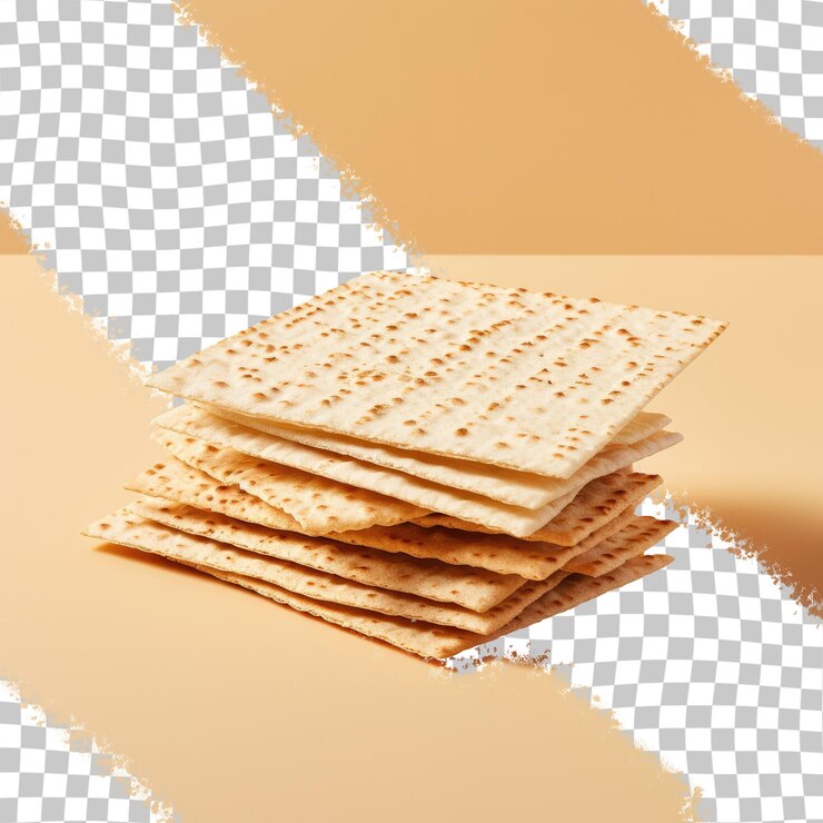 PSD matzah passover bread on transparent background design element