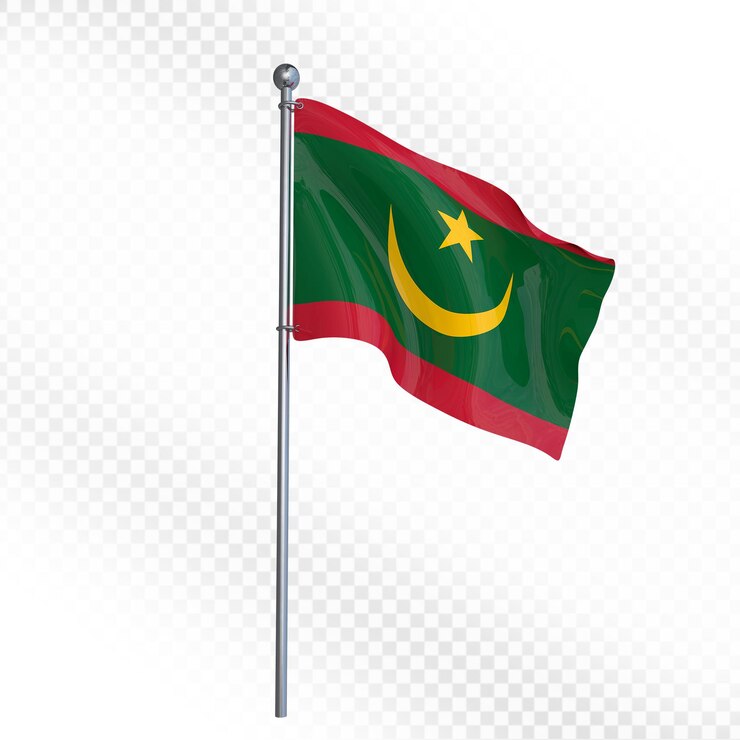 PSD mauritanias national flag waving in the wind