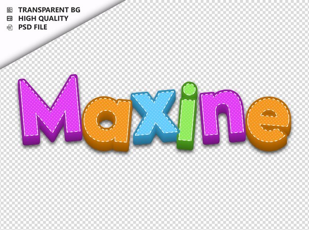 PSD maxine tipografia texto colorido craft primavera psd transparente