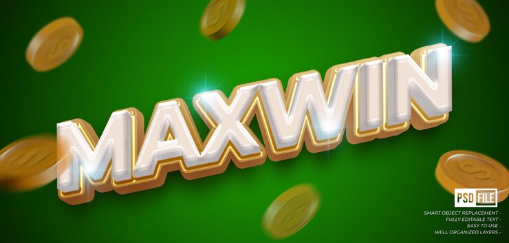 PSD maxwin con efecto de texto de estilo 3d editable de texto personalizado