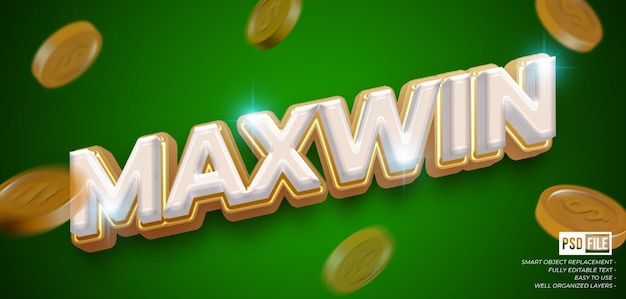 PSD maxwin avec effet de texte de style 3d modifiable de texte personnalisé