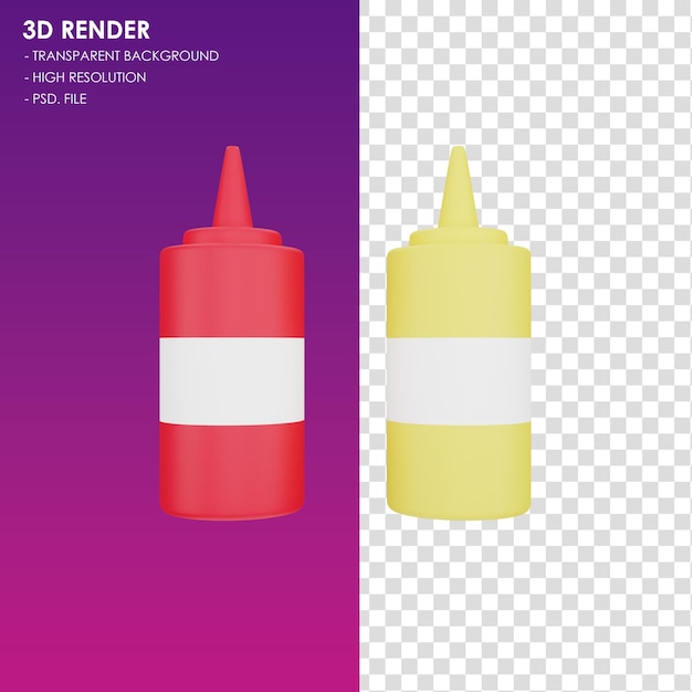 PSD mayonnaise et sauce icône 3d