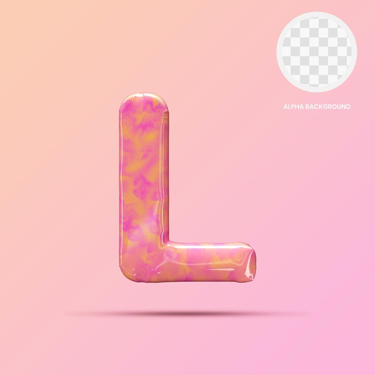 PSD mayúscula l lollipop 3d render