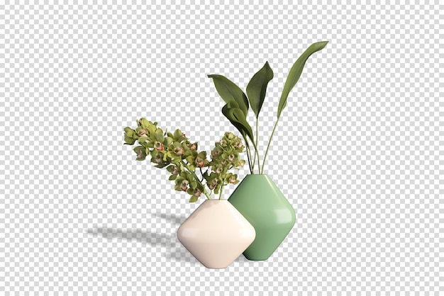 Mazzo dell'orchidea in un vaso nel rendering 3d
