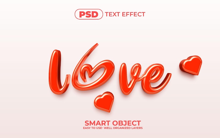 PSD me encanta el estilo de efecto de texto editable en 3d