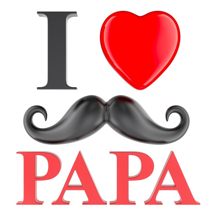 PSD me encanta papa feliz día del padre concepto renderizado en 3d aislado sobre un fondo transparente