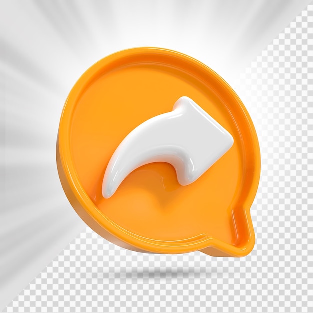 Me gusta compartir icono de comentario de amor 3D Render