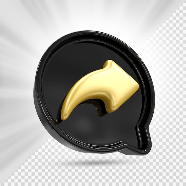 Me gusta compartir icono de comentario de amor 3D Render