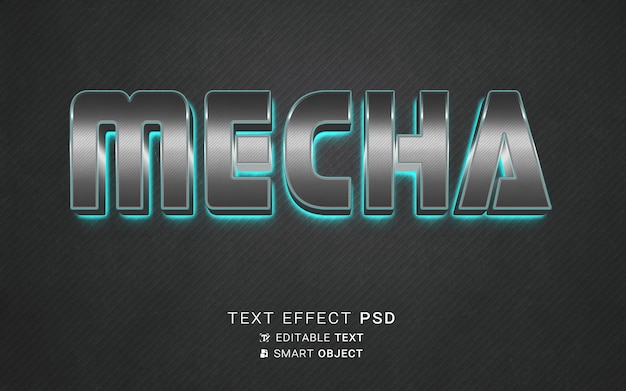 PSD mecha de efectos de texto