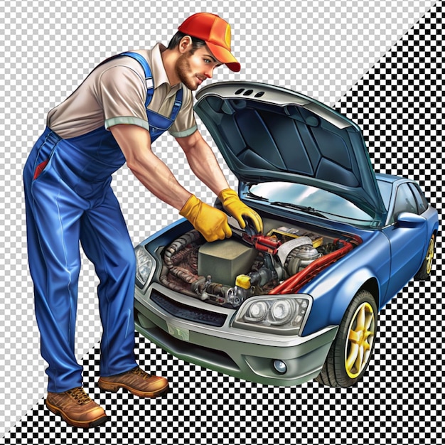 PSD mechanic servicing a car