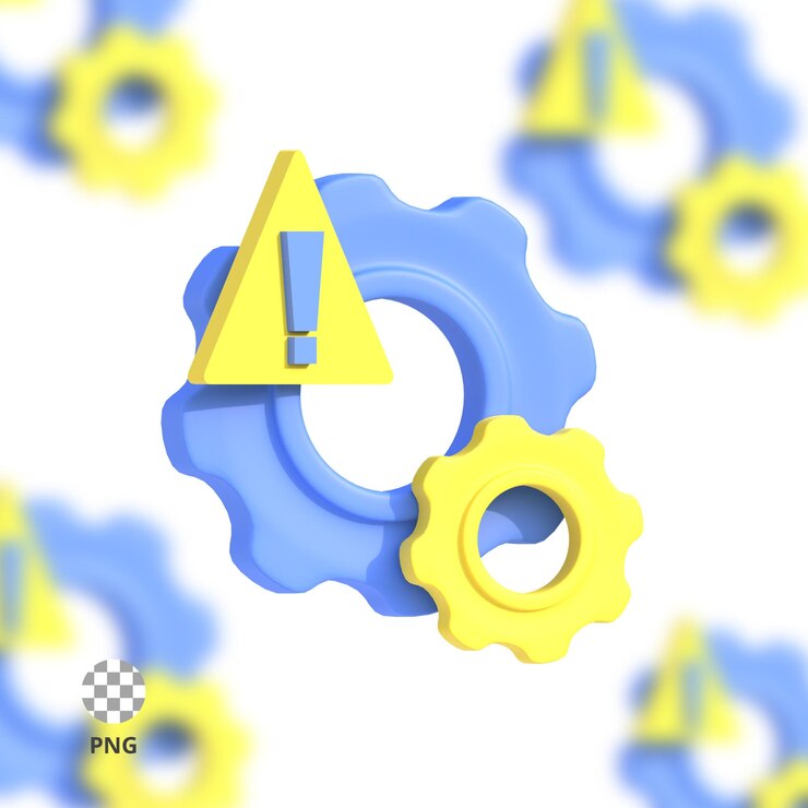 PSD mechanical eror 3d icon
