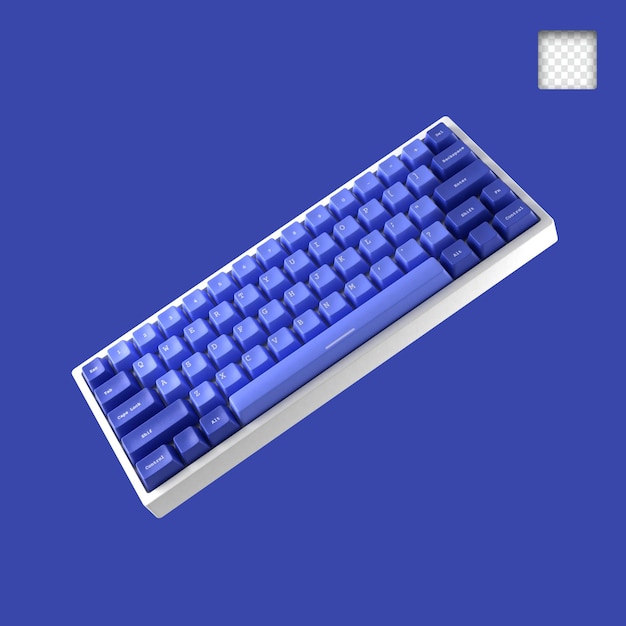 Mechanical keyboard isolated 3d rendering