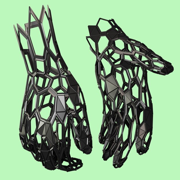Mechanische Hand 3D-Rendering