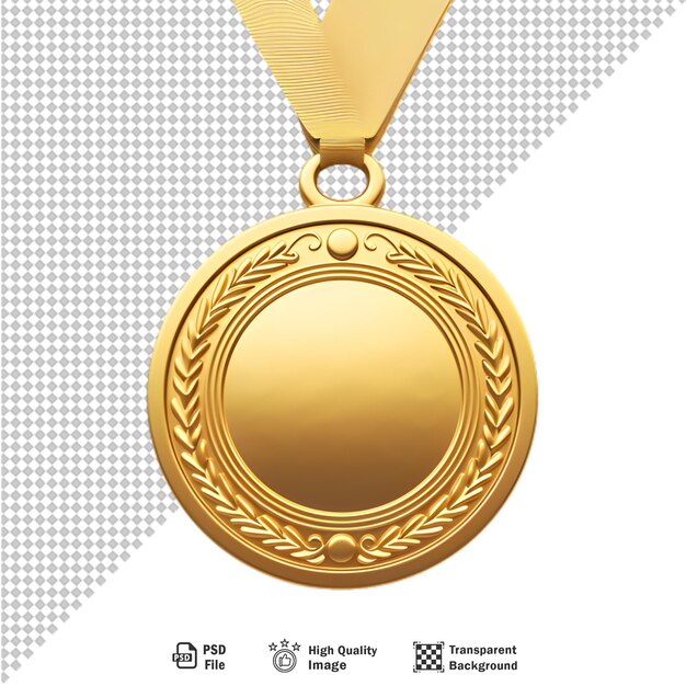 PSD médaille 3d isolée sur un fond transparent