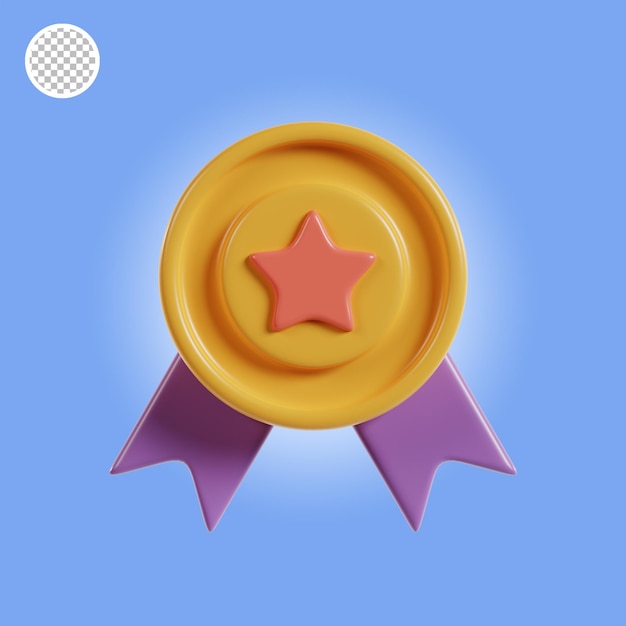 Médaille 3d objet icône illustration