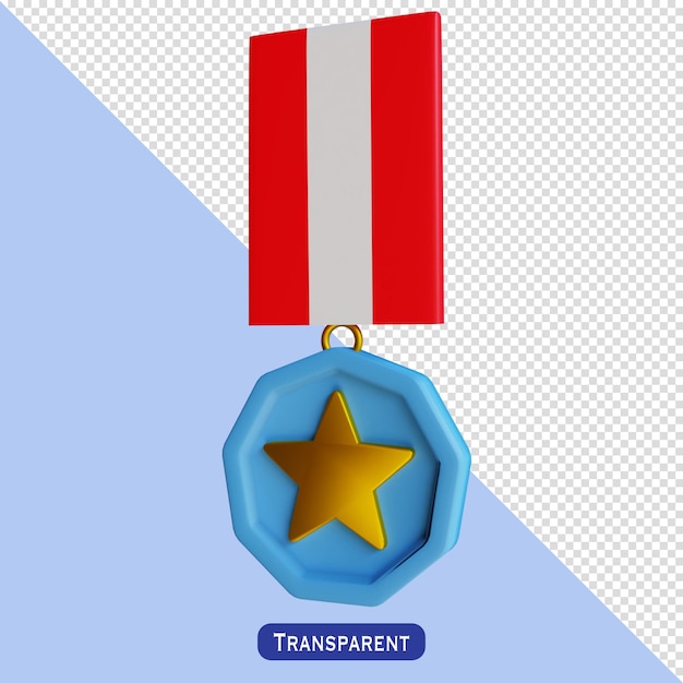 PSD médaille de bravoure illustration 3d