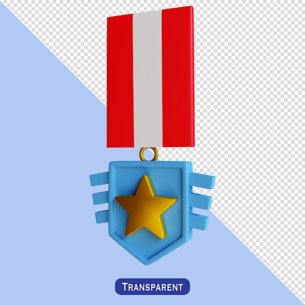 PSD médaille de bravoure illustration 3d