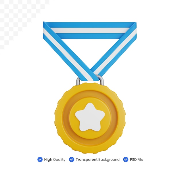 PSD médaille du prix de l'illustration de l'icône 3d