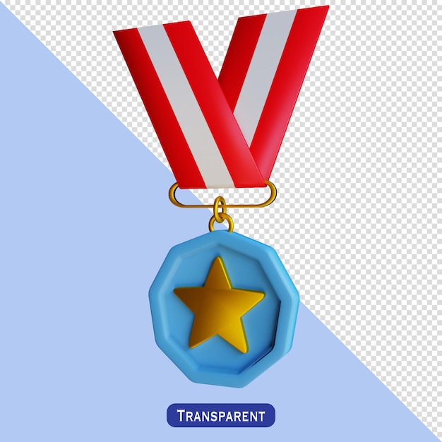 PSD médaille étoile illustration 3d