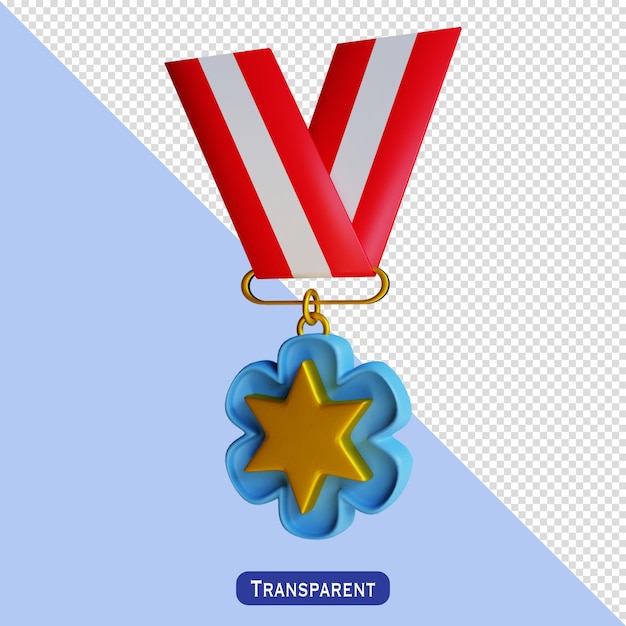 PSD médaille étoile illustration 3d