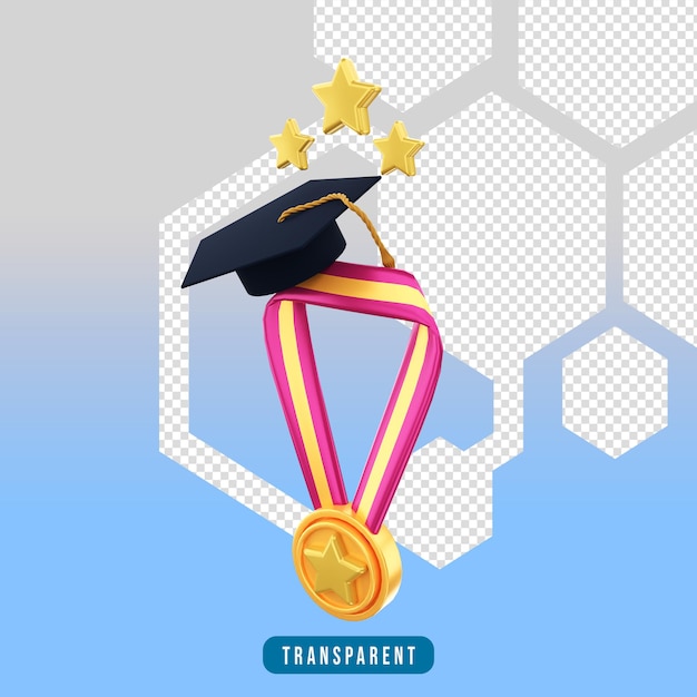 Médaille D'icône De Rendu 3d